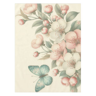 Vintager Blütenschmetterling Tischdecke