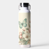 Vintager Blütenschmetterling Trinkflasche (Vorne)