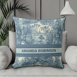 Vintager Blütensee Blauer Blauleng Kissen