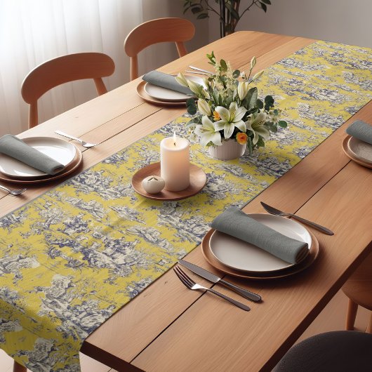 Vintager Blütensee Kurzer Tischläufer