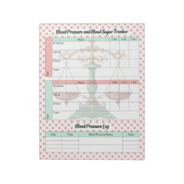 Vintager Blutzuckerspiegel und Blutdruck Notizblock