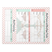 Vintager Blutzuckerspiegel und Blutdruck Notizblock (Vorderseite)