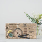 Vintager Boarding Einladung (Stehend Vorderseite)