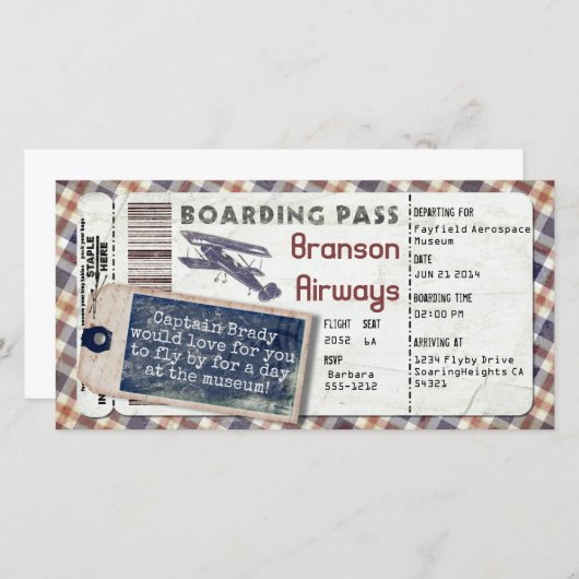 Vintager Boarding Pass 2 (Vorne/Hinten)