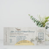 Vintager Boarding Pass Hochzeit und UAWG Einladung (Stehend Vorderseite)