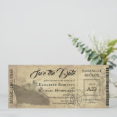 Vintager Boarding Pass | SAVE THE DATE (Stehend Vorderseite)