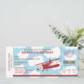 Vintager Boarding Pass Ticket Geburtstag Einladung (Stehend Vorderseite)