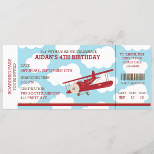 Vintager Boarding Pass Ticket Geburtstag Einladung