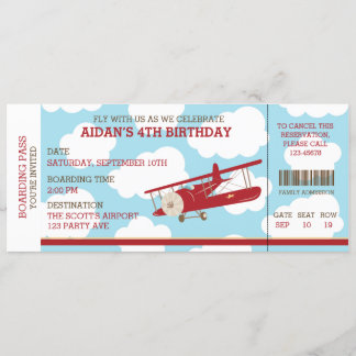 Vintager Boarding Pass Ticket Geburtstag Einladung