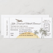 Vintager Boarding Pass Wedding on Kraft Paper Einladung (Vorne/Hinten)