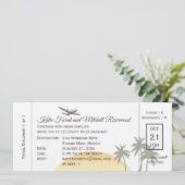 Vintager Boarding Pass Wedding & UAWG on Kraft Einladung (Stehend Vorderseite)