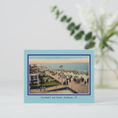 Vintager Boardwalk und Strand Rockaway Park NY Postkarte (Stehend Vorderseite)