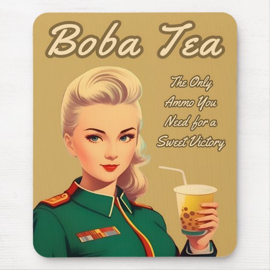 Vintager Boba Tea Retro Spaß Mousepad (Vorne)