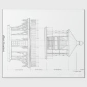 Vintager Bodie-Insel-Leuchtturm-Plan Geschenkpapier (Flach)