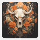 Vintager Bohemischer Zuckerhut Blüte Quadratischer Aufkleber (Vorderseite)