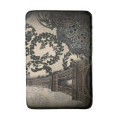 Vintager, böhmisch-blumengeschmückter Eiffelturm Badematte (Vorderseite Vertikal)