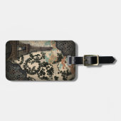 Vintager, böhmisch-blumengeschmückter Eiffelturm Gepäckanhänger (Vorderseite horizontal)