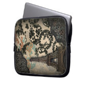 Vintager, böhmisch-blumengeschmückter Eiffelturm Laptopschutzhülle (Vorderseite Links)