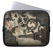 Vintager, böhmisch-blumengeschmückter Eiffelturm Laptopschutzhülle (Vorderseite)