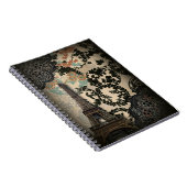 Vintager, böhmisch-blumengeschmückter Eiffelturm Notizblock (Rechte Seite)