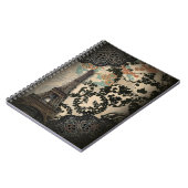 Vintager, böhmisch-blumengeschmückter Eiffelturm Notizblock (Linke Seite)