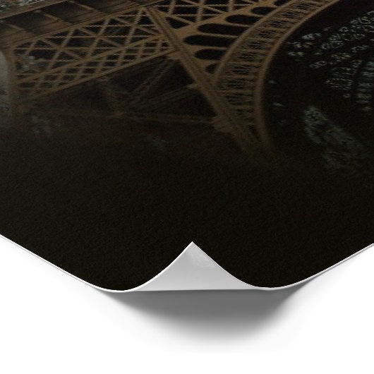 Vintager, böhmisch-blumengeschmückter Eiffelturm Poster (Ecke)