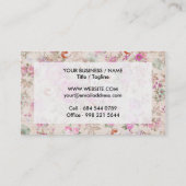 Vintager böhmisch-rosa Lavendel Rose Blume Visitenkarte (Rückseite)