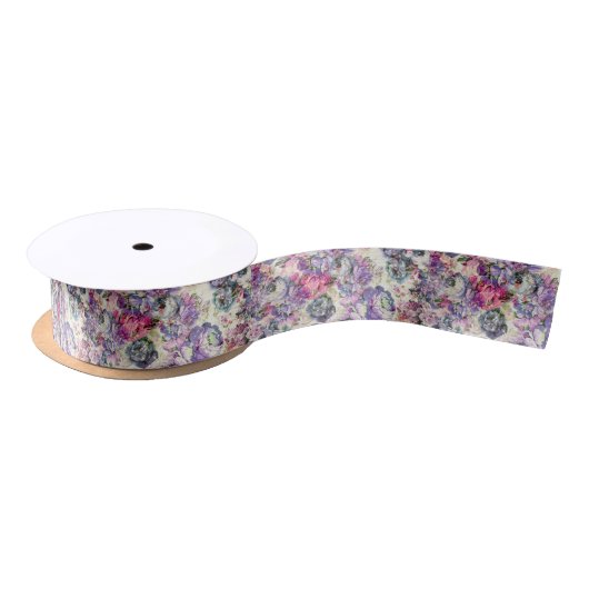 Vintager böhmischer rustikaler rosa Lavendel mit Satinband (Spule)