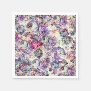 Vintager böhmischer rustikaler rosa Lavendel mit Serviette
