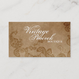 Vintager Boho Chic-Paisleyeleganter Blumenpfau Visitenkarte