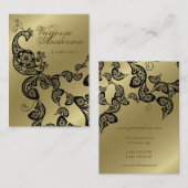 Vintager Boho Chic-Paisleyeleganter Blumenpfau Visitenkarte (Vorne/Hinten)