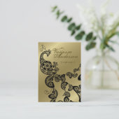 Vintager Boho Chic-Paisleyeleganter Blumenpfau Visitenkarte (Stehend Vorderseite)