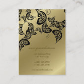 Vintager Boho Chic-Paisleyeleganter Blumenpfau Visitenkarte (Rückseite)