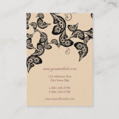 Vintager Boho Chic-Paisleyeleganter Blumenpfau Visitenkarte (Rückseite)
