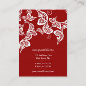 Vintager Boho Chic-Paisleyeleganter Blumenpfau Visitenkarte (Rückseite)