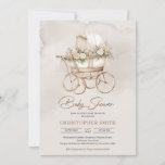 Vintager Boho Einladung<br><div class="desc">Niedliches Design für Baby Shower Einladungen bietet Vintage boho Babywagen dekoriert Salbeigrün Blätter gemischte Pampas Gras gemischt Elfenbein Rose. Moderne Handzeichnend Schriftzeichen-Typografie. Zögern Sie nicht,  mich zu kontaktieren,  um passende Artikel oder Anpassungen zu erhalten. Blush-Rose ©</div>