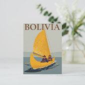 Vintager Boliviensee Titicaca Postkarte (Stehend Vorderseite)