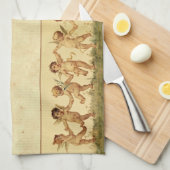 Vintager Bonbon, der glücklich die Engel Küchentuch (Viertel Falte)