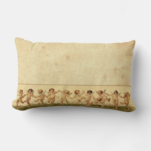 Vintager Bonbon, der glücklich Engel tanzt Lendenkissen (Vorderseite)