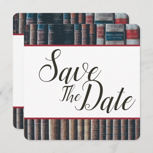 Vintager Bookcase Save the Date (Vorne/Hinten)