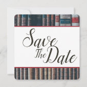 Vintager Bookcase Save the Date (Vorderseite)