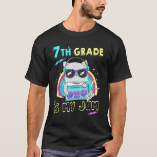 Vintager Boombox-Kassettenlehrer Kinder 7. Klasse  T-Shirt