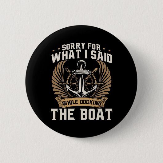 Vintager Bootsführer Shirt Männer Bootfahren Funny Button (Vorderseite)