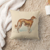 Vintager Borzoi Elegante Print Soft Pink Kissen (Decke)
