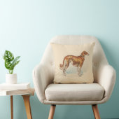 Vintager Borzoi Elegante Print Soft Pink Kissen (Stuhl )