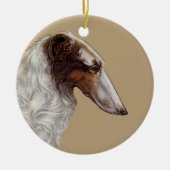Vintager Borzoi Head Weihnachtsschmuck (Vorne)
