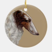 Vintager Borzoi Head Weihnachtsschmuck (Hinten)