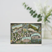 Vintager Boston Frosch Pond Postkarte (Stehend Vorderseite)