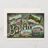 Vintager Boston Frosch Pond Postkarte (Vorne/Hinten)