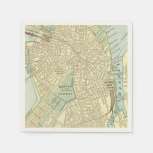 Vintager Boston Map Cocktail Napkins Serviette